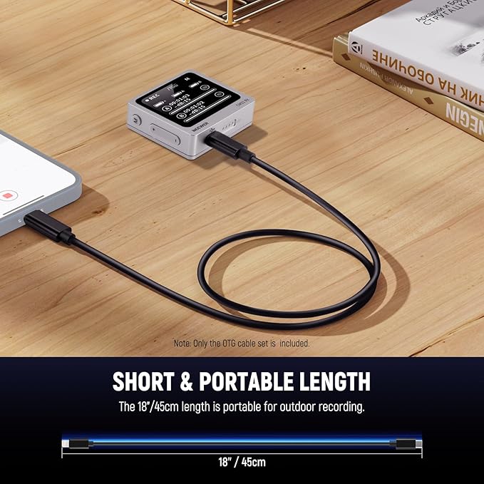 NEEWER 2 Pack OTG Cable Set, USB C to C & USB C to iOS, Male to Male DAC Audio Output Cable Compatible with iPhone iPad Android MacBook Laptop PC, 18"/45cm, LM6