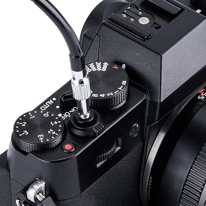 JJC Mechanical Shutter Release Cable Cord with Bulb-Lock for Fuji Fujifilm X-M5 X-T5 X-T4 X-T3 X-T30 X-PRO3 X100VI X100V X100F X-T20 X-T2 X-E4 X-E3, Sony RX1R II RX10 IV III, Lecia M10 M9 & More