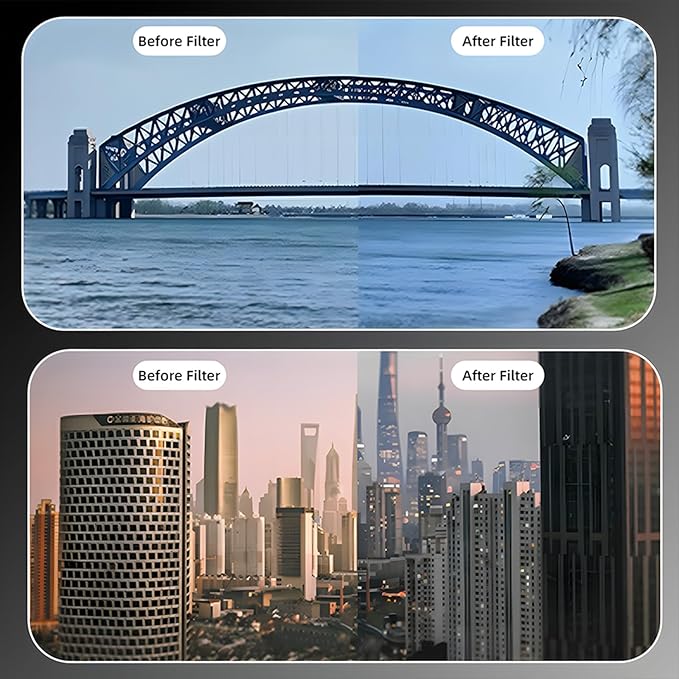 Magnetic CPL Filter for iPhone, 52mm Foldable Polarizing Filter Lens, Quick Mount Anti-Glare Phone Camera Filter, Reduces Reflections, Enhances Color (2Pcs)