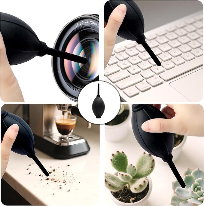VVEASIER Silicone Soft Tip Manual Air Blower,Dust Cleaner for DSLR,Camera Lens,Camera Sensor,LCD,Keyboard,Watch,Coffee Machine,Cleaning Air Blower (Long Nozzle)