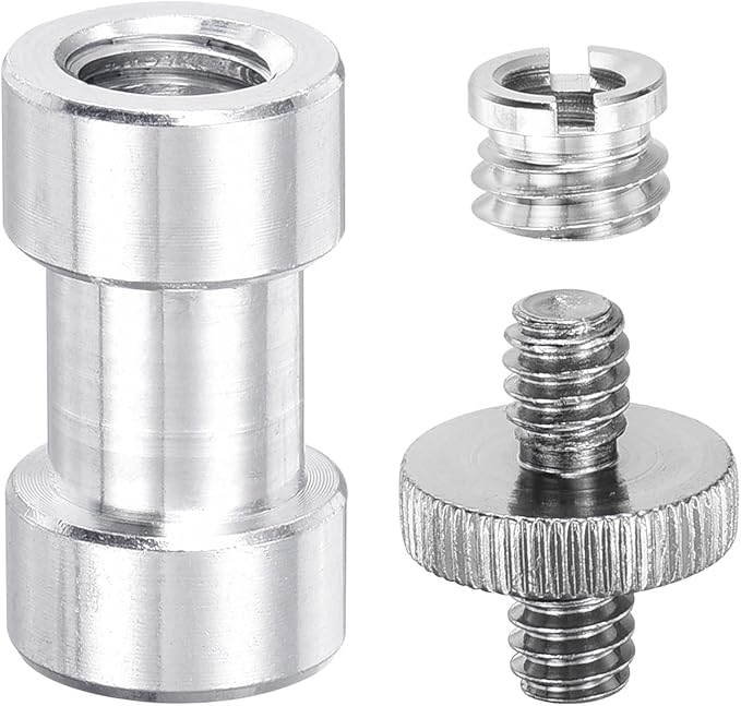 MECCANIXITY Camera Screw Mount Set, Double End Screw, Screw Nuts, Female Screw for Camera, Tripod Screw Adapter, Monopod, Flash Light