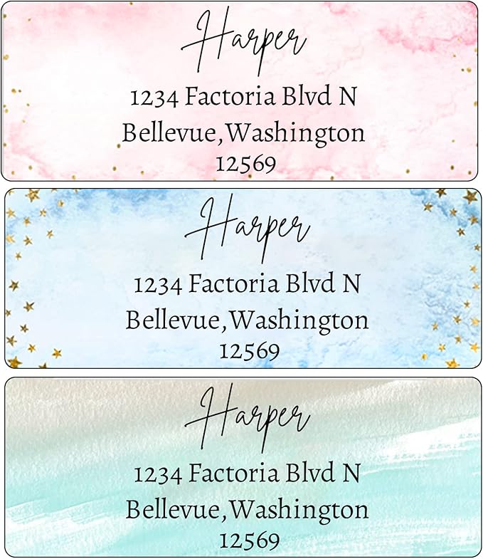 LINMAGCO Personalized Return Address Labels Gold 500 Pcs Mail Labels for Envelopes Weddings Self Adhesive Rectangle Elegant Name Stickers……