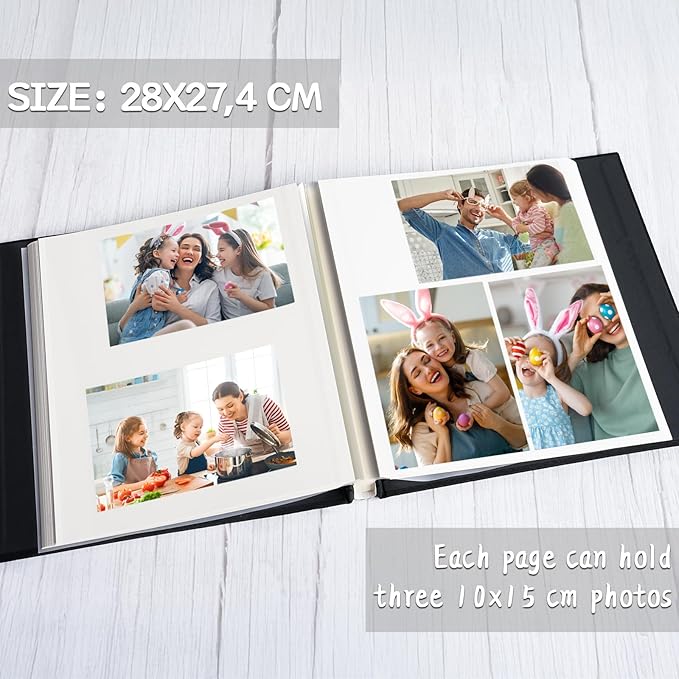 Vienrose Photo Album Self Adhesive for 2x3 4x6 5x7 8x10 Pictures DIY Scrapbook 60 Blank Pages Linen Cover Memory Book for Wedding, Baby Growth, Travel, Khaki