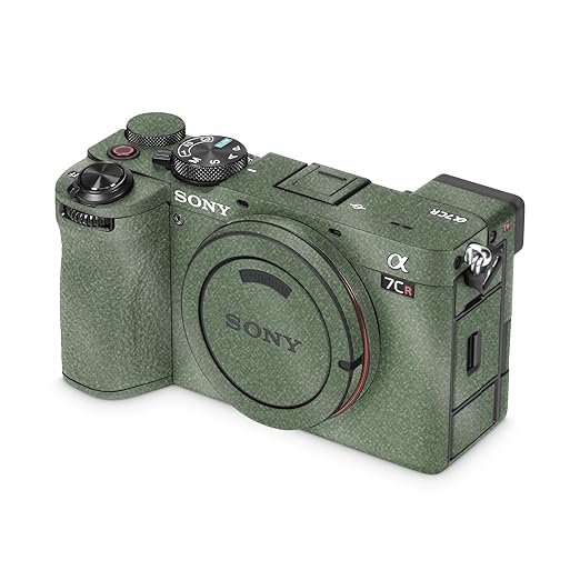 Glossy Glitter Camera Skin Compatible with Sony Alpha 7CR Camera (2023) - Solid Olive - Premium 3M Vinyl Protective Wrap Decal Cover - Easy to Apply | Crafted in The USA by MightySkins