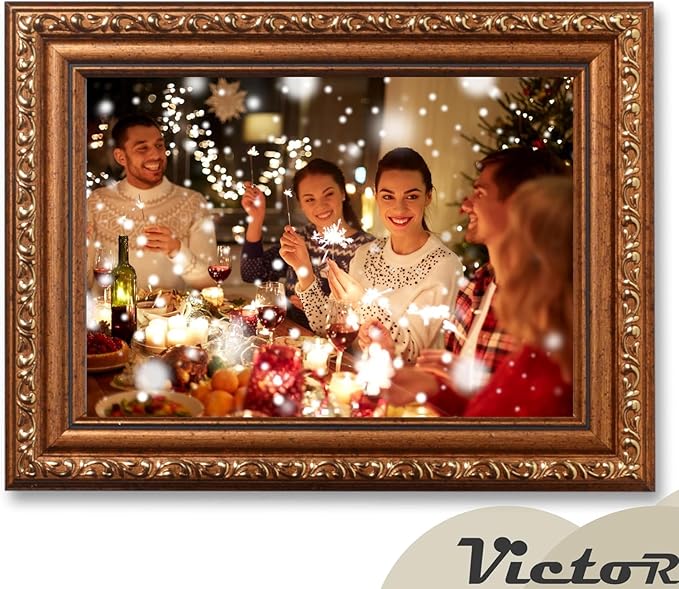 VictoR Picture Frame Chagall 4x6 Brown Gold - Vintage Picture Frames with Shutterproof Acrylic Glass - 4 x 6 Photo Frame - Brown Picture Frames - Antique