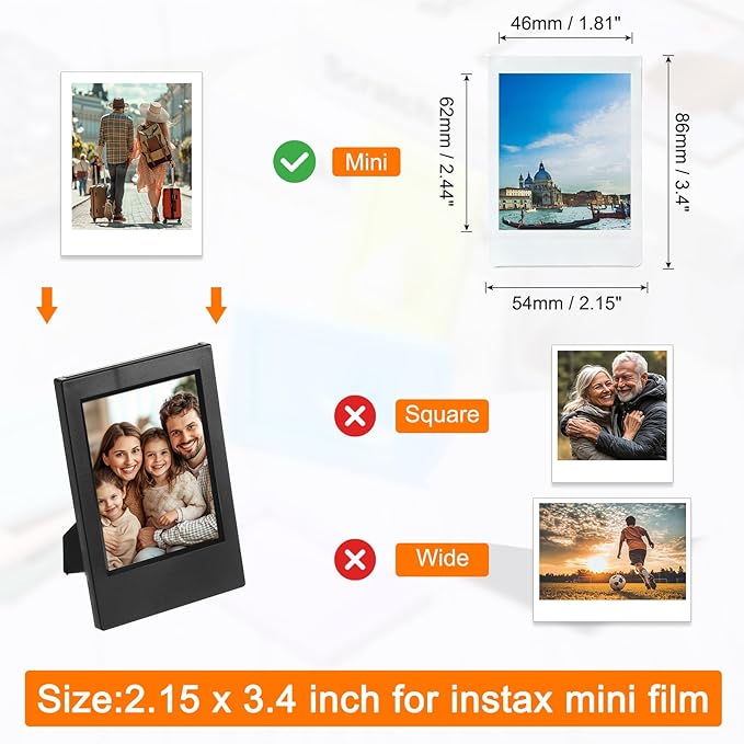 uxcell 5 Pcs Mini Picture Frames 2.4 x 3.6 Inch Rectangle Small Picture Photo Frame Holder for Tabletop Display Photos Paintings Landscape Posters Artwork, Black