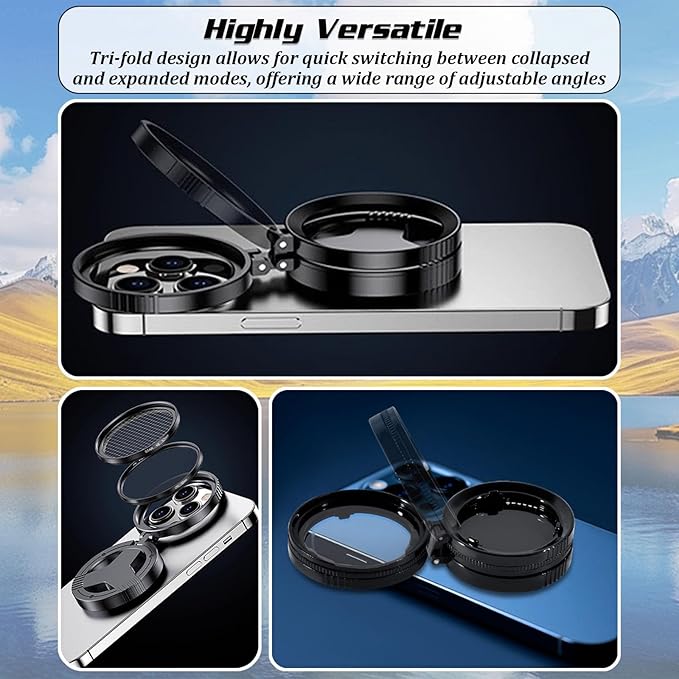 Anti-Glare Magnetic Phone Filter, Professional 52mm CPL Polarizing Filter, Reduces Reflections Enhances Colors, Magnetic Phone Camera Filter for Glass & Product Photography (2PCS)