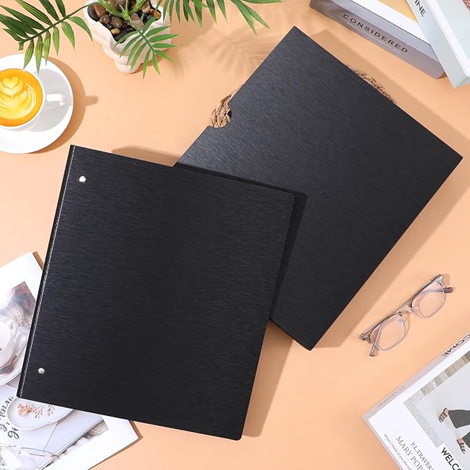 2 Pack Acid-Free Archival Film Negative Storage Box 3 Ring Photo Binder with Protector Sleeves for 135 35mm, 120 Film Negatives and Photo Slides, Black