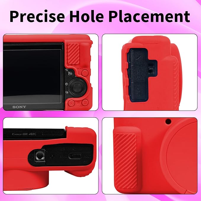 Camera Case for Sony ZV-1, ZV1 Camera Cover Silicone Camera Sleeve Body Skin Protective Case with Removable Lens Cap for Sony ZV 1 Digital Camera, Red