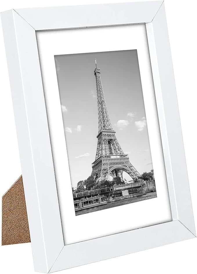 upsimples 5x7 Picture Frame Set of 10, Display Pictures 4x6 with Mat or 5x7 Without, Multi Photo Frames Collage for Wall or Tabletop Display, White