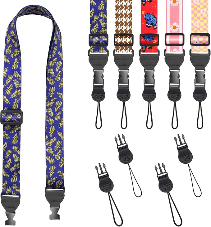 Pineapple Shoulder Strap, Adjustable Camera Strap with 2 Sets of Quick-Release Buckles, Comfortable Neck Strap for iPad, Tablet, Camera, Laptop, Binocular, Luggage Bag