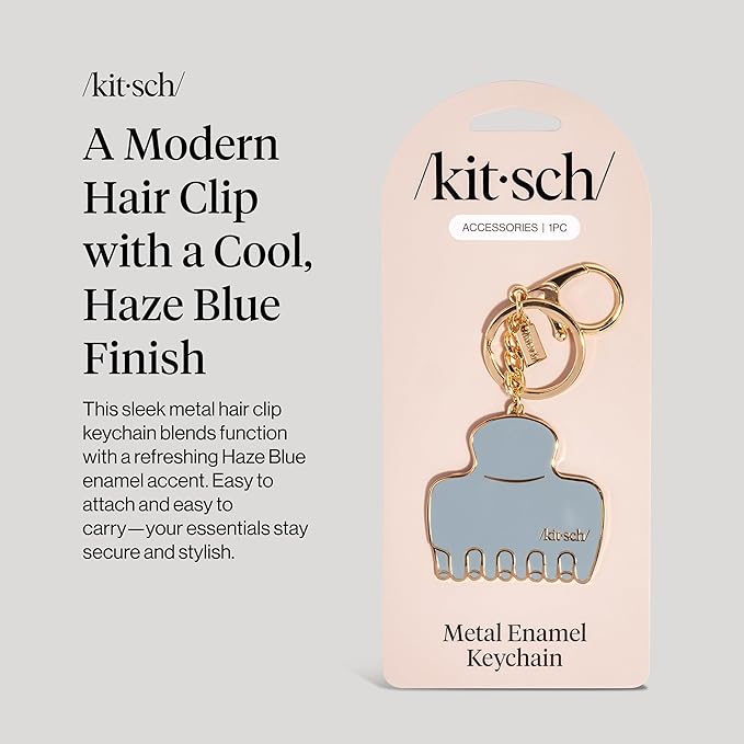 Kitsch Cute Keychain For Car Keys- Bag Charm for Handbags | Premium Zinc Alloy, Enamel Paint | Durable, Lightweight, Stylish Kawaii Keychain Charm, Teen Girl Gifts Trendy Stuff- Hair Clip in Haze Blue