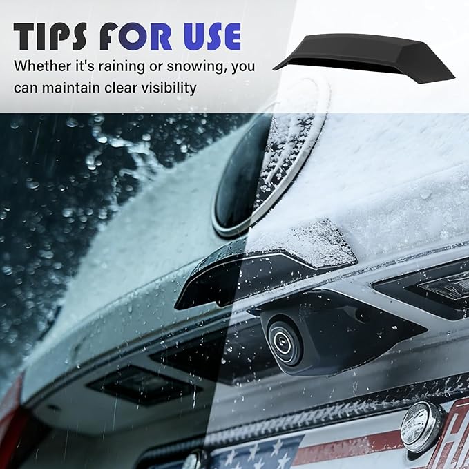 New Car Backup Camera Rain Shield,Wider & Longer Backup Camera for Car Rain Shield to Block Rains Water,Silicone Cars Rear View Backups Cameras Cover with Adhesive Backing