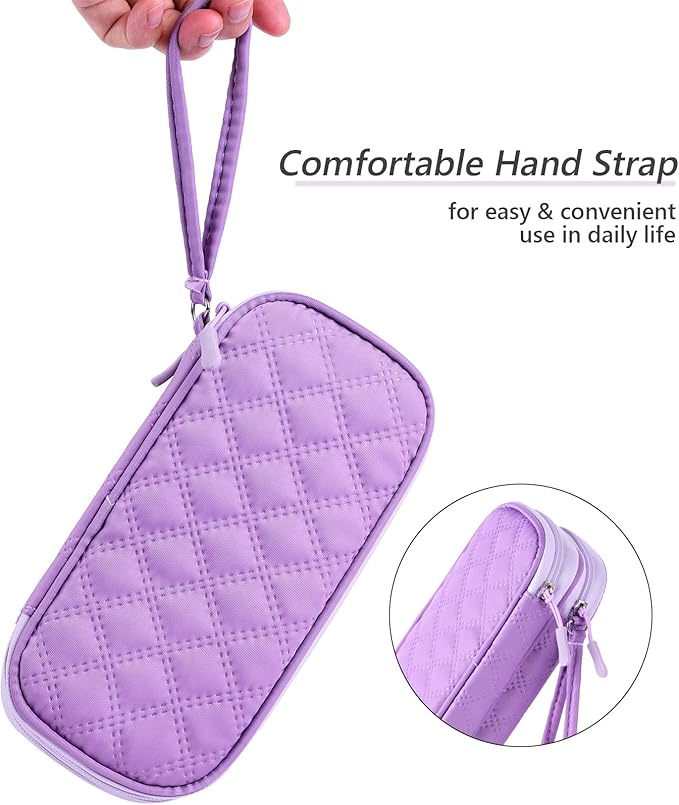 COOTHINE USB Flash Drive Holder Case, Portable Storage Bag Organizer for Samsung/Sandisk Memory Stick/Thumb Drive/Jump Drive/SD Card, with 18 Slots (Lavender)