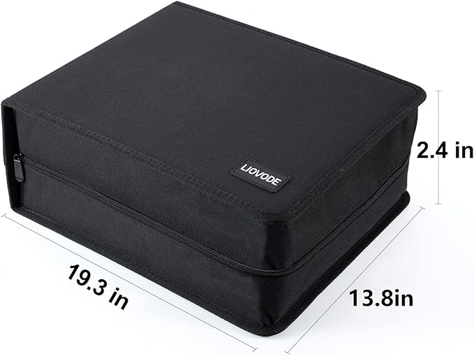 DVD Case 200 DVDs and 100 Booklets Capacity, CD/Blu-ray Storage Binder Case with Booklet Inserts Media Organizer Holder Black Blu ray Wallet for Car (200 Capacity)