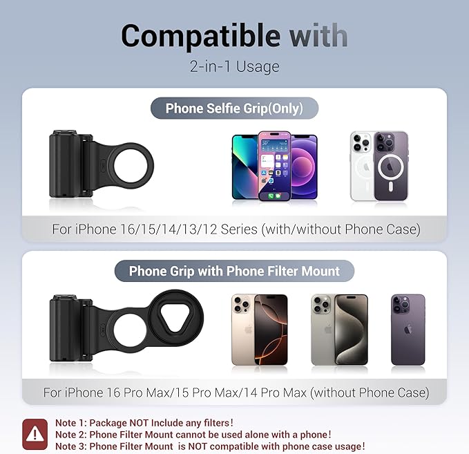 JJC 67mm Magnetic Filter Adapter with Phone Camera Grip Kit, Compatible with iPhone 16 Pro Max 15 Pro Max 14 Pro Max, with Remote Control & 1/4” Tripod Screw for Vlogging Video Recording Filmmaking