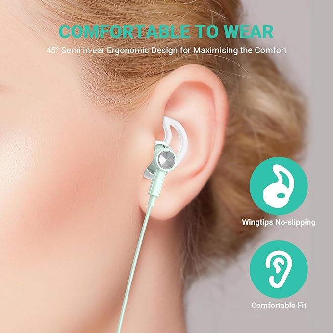USB C Headphones for iPhone 17 Air 16 Pro Max 15, Type C Earphones with Microphone Magnet HiFi Stereo Wired Earbuds for Samsung Galaxy S26 S25 Ultra S24+ 23 A53 S21 S20 FE Flip 7 6 5/Pixel 10, Green