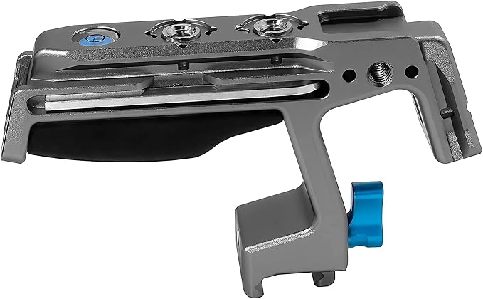 KONDOR BLUE | Talon Top Handle for Cameras, Monitors & Cages | NATO Clamp, Cold Shoes, Arri mounts, Built-in Hex Tool, Molded Rubber Grip, & Bubble Level | Gray