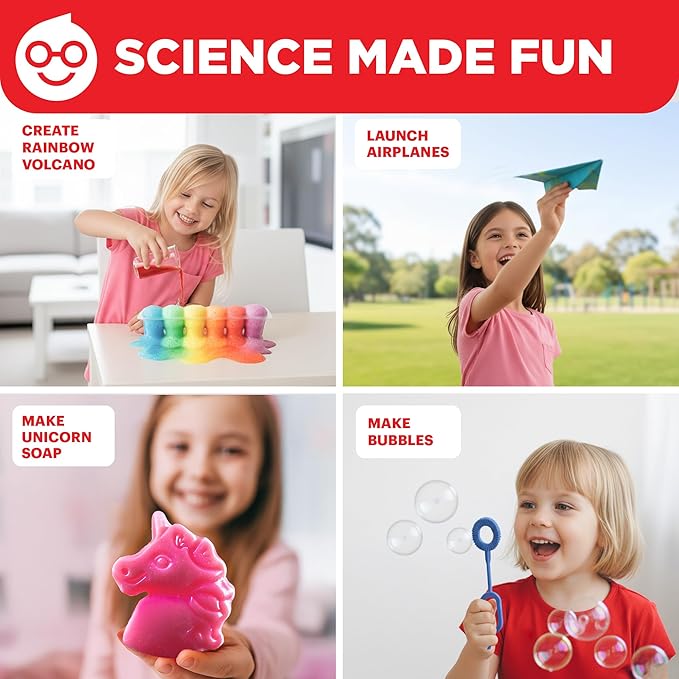 Doctor Jupiter Girls' First Amazing Science Kit for Kids Ages 4-5-6-7-8 | Birthday Gift Ideas for 4+ Year Old Girls | Learning & Educational Projects | STEM Toy with 100+ Experiments