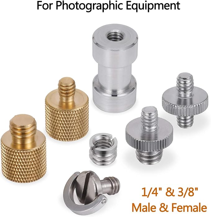 22pcs Camera Screw Adapter, KWOKWEI Camera Screw Mount Set 1/4" to 1/4" and 1/4" to 3/8" Tripod Screw Adapter Converter, Metal Camera Mount Adapter for Camera, Monopod, Ball Head, Light Stand