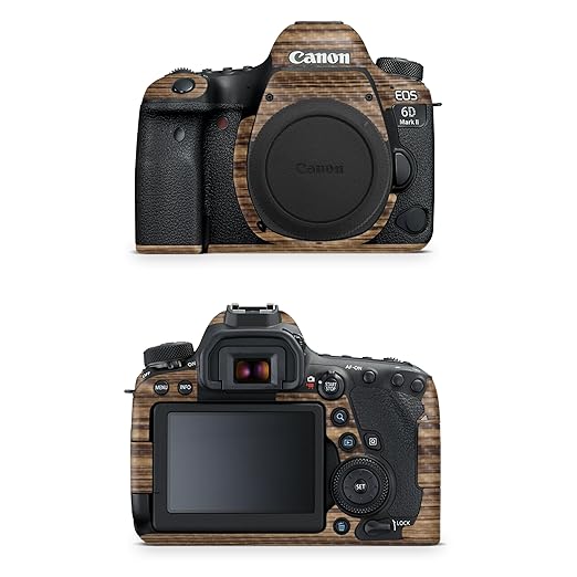 Carbon Fiber Camera Skin Compatible with Canon EOS 6D Mark II Camera (2017) - Dark Zebra Wood - Premium 3M Vinyl Protective Wrap Decal Cover - Easy to Apply | Crafted in The USA by MightySkins