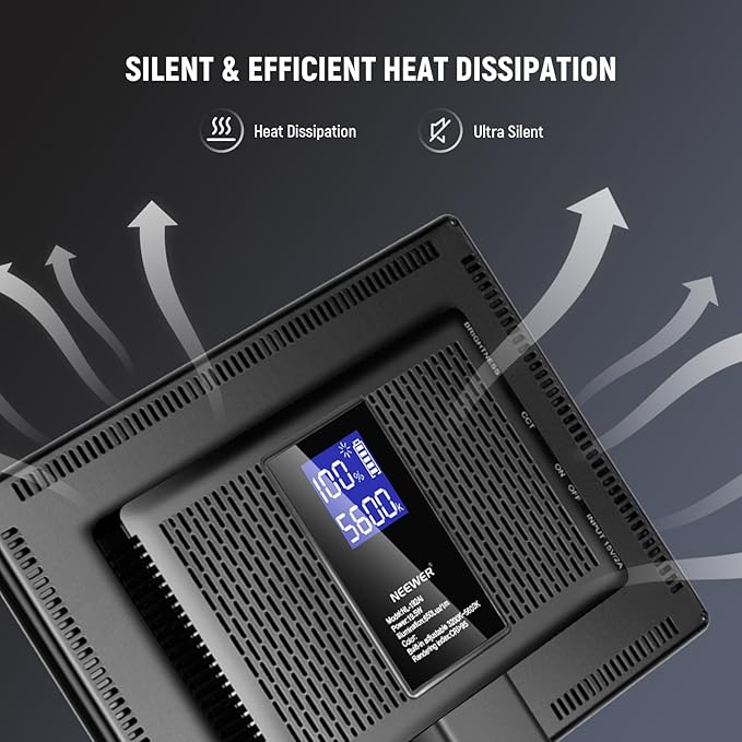 NEEWER 192 LED Video Light Panel, 20W Ultra Thin Bi Color Dimmable DSLR Camera Soft Light, 4000mAh Lithium Battery, 3200K-5600K CRI97+, Key Lighting for Studio Photography Recording Streaming