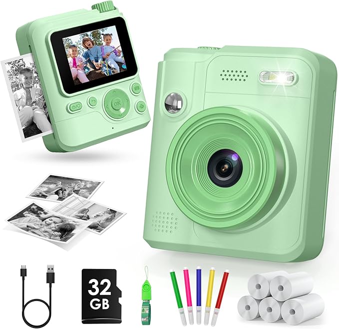 Kids Camera Gifts for Girls Boys - Christmas Birthday Xmas Gift for Girl Boy Age 3 4 5 6 7 8 9 10 11 12 Year Old - Instant Print Digital Toys Ages 3-5 6-8 8-12 Years Olds - Toddler Learning Kid Toy