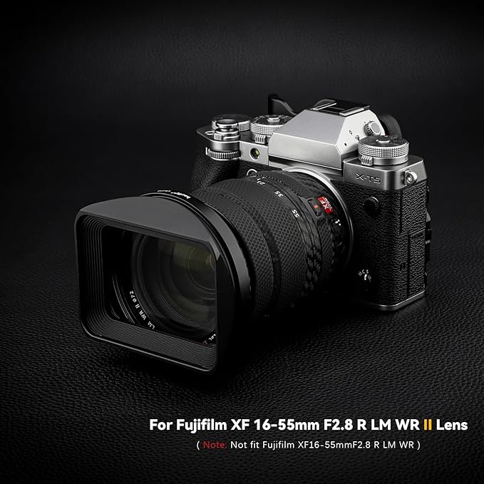 Haoge LH-X18 Bayonet Square Metal Lens Hood Shade with Cap for Fujifilm XF16-55mmF2.8 R LM WR II Fuji Fujinon XF 16-80mm F4 R OIS WR Lens
