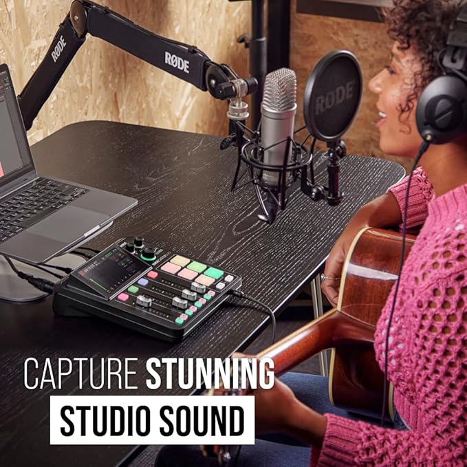 RØDE RØDECaster Duo Compact All-in-One Audio Production Solution for Podcasting, Streaming, Music Production and Content Creation (Black)