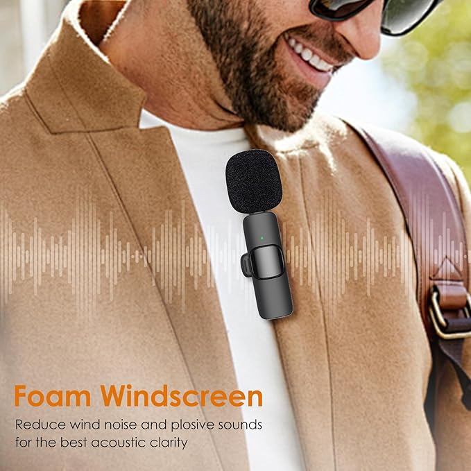 8 Packs Foam Microphone Windscreen & Mic Clip, Wireless Lavalier Mic Sponge, Mic Cover with Clip to Reduce Plosive and Better Highlight the Vocals, Washable and Windproof Wind Screen