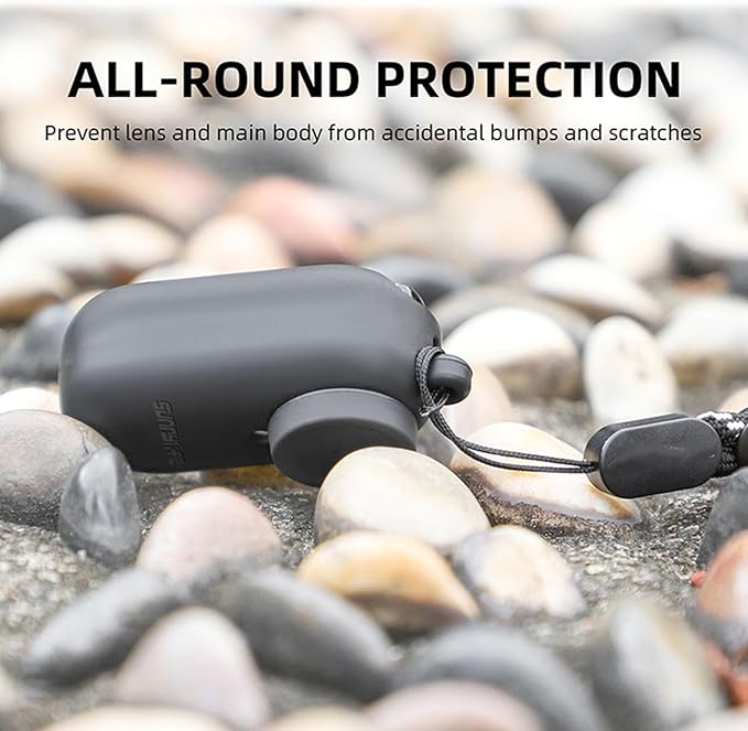 LICHIFIT Silicone Protective Case Set for Insta360 GO 3 Action Camera Housing Soft Shell Cover Skin + Lens Cap + Neck Strap Lanyard Accessories