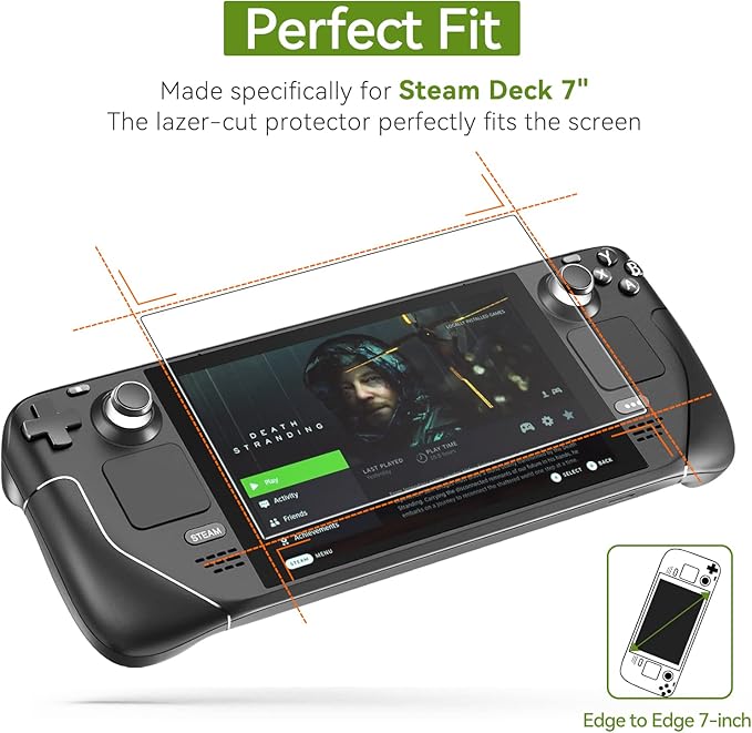 ivoler [2 Pack] Tempered Glass Screen Protector Designed for Steam Deck OLED 7.4'' 2023/Steam Deck 7''2022 with [Alignment Frame] Transparent HD Clear[Updated Version] Screen Protector for Steam Deck