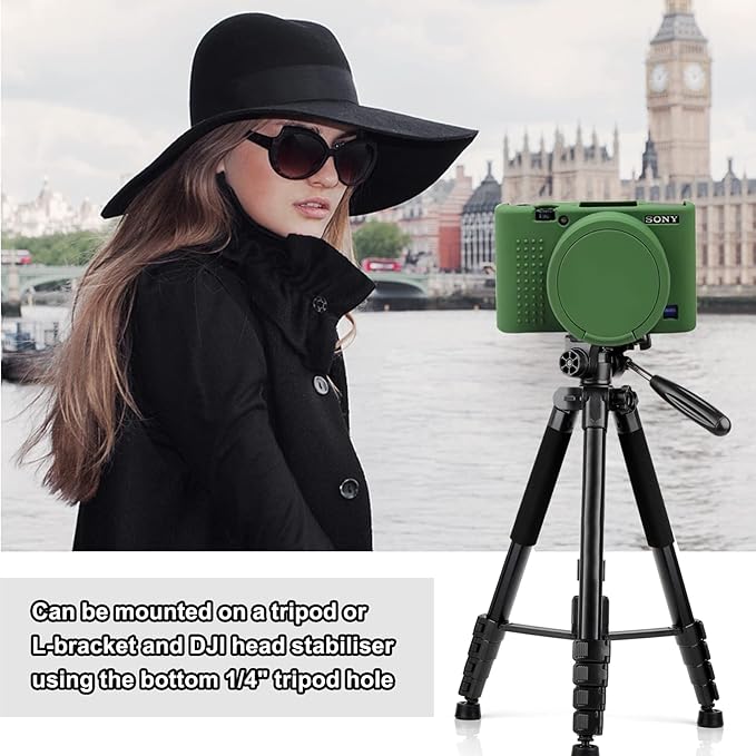 Easy Hood Camera Case for Sony RX100 VII, Soft Silicone Protective Cover Protector Skin Removable Lens Cover for Sony DSC-RX100 VII DSC-RX100M7 Digital Camera (Green)