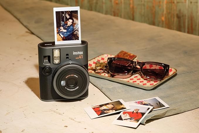 Fujifilm Instax Mini 41 Instant Camera Vintage Black. + Fujifilm Value Pack (40 Sheets) + Shutter Accessories Bundle, Includes Vintage Style Compatible Carrying Case, Black Photo Album 64 Pockets