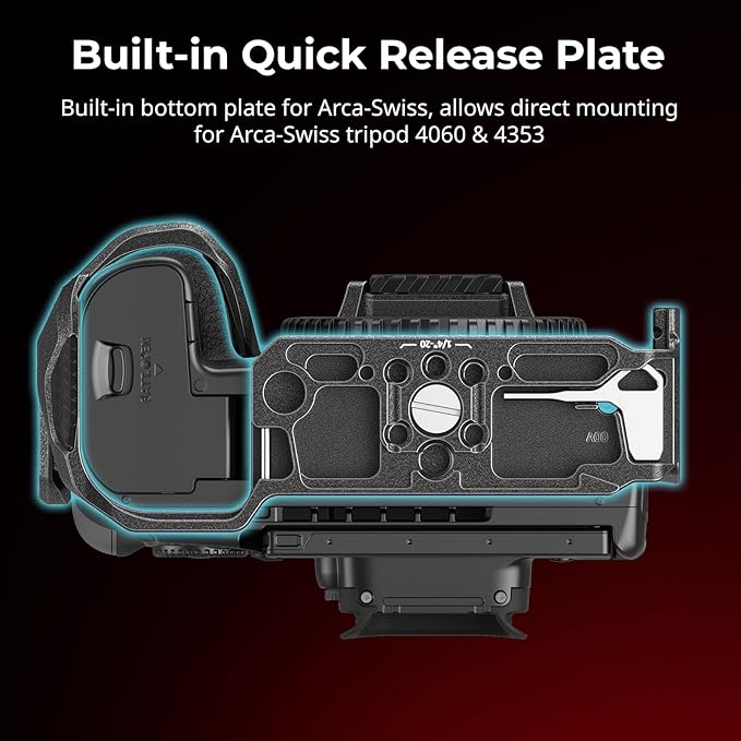SmallRig Black Mamba Camera Cage Kit for Canon EOS R5 Mark II with Top Handle and Dedicated Cable Clamp, Aluminum Alloy Camera Rig with HawkLock Cold Shoe, 1/4''-20 & 3/8''-16 Threaded Holes - 4976