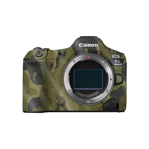 Glossy Glitter Camera Skin Compatible with Canon EOS R5 Mark II (2023) - Green Camouflage - Premium 3M Vinyl Protective Wrap Decal Cover - Easy to Apply | Crafted in The USA by MightySkins