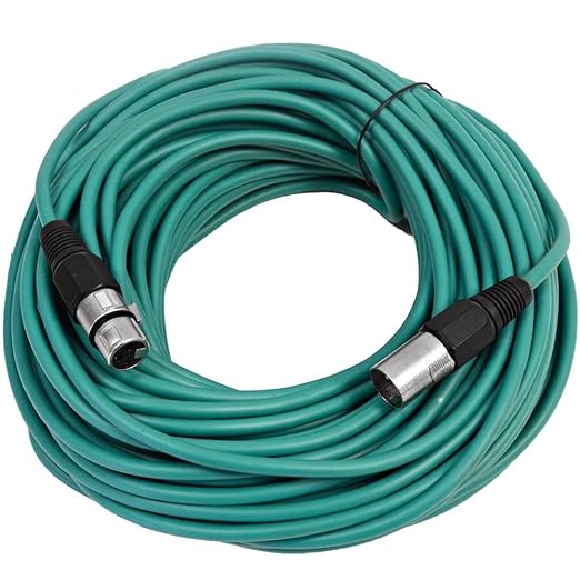 SEISMIC AUDIO - SAXLX-100 - 6 Pack of 100' Green XLR Male to XLR Female Microphone Cables - Balanced - 100 Foot Patch Cords