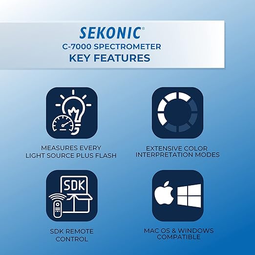 Sekonic C-7000 Spectrometer Spectrum Analyzer - Portable Handheld Tool for Precision Color Control & Interpretation for Home, Designer's Firm, Engineering Lab & Industrial Use