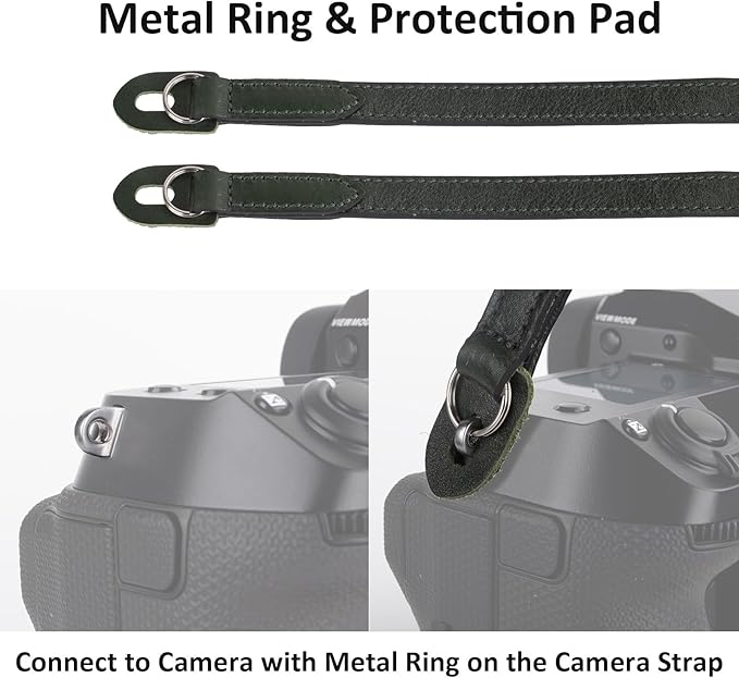 MUZIRI KIINOKOO Genuine Leather Camera Neck Shoulder Strap - Vintage Leather Shoulder Strap for Most of Digital Cameras