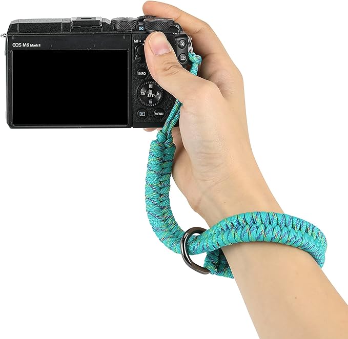 Hargedis Camera Wrist Strap, Hand-Woven Paracord Camera Hand Strap High-end and Secure Universal Adjustable, Suitable for Canon Sony Nikon Panasonic Fujifilm Olympus (Blue)