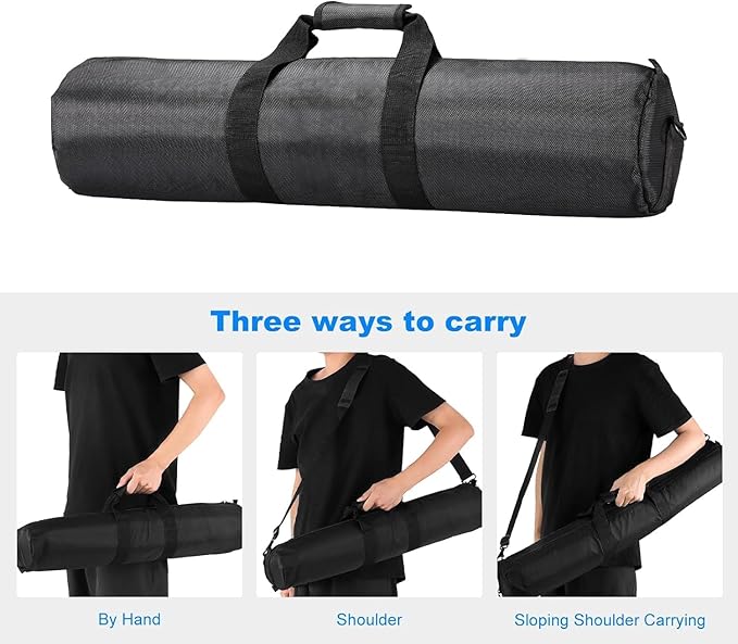28x5x5 inch/70x13x13cm Tripod Carrying Case Heavy Duty Oxford Photographic Package Bag with Shoulder Strap Padded for Light Stand, Tripods, Monopods, Umbrellas, Softbox, Speaker Stands, Mic Stands