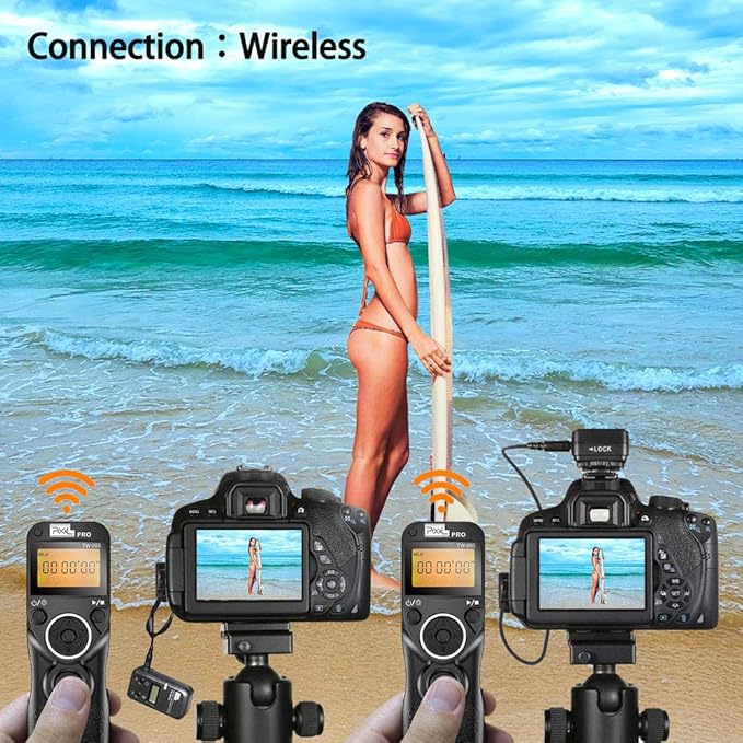 Remote Shutter Release for Nikon, Wireless Shutter Release Timer Remote Control Pixel TW-283 DC0/DC2 for Nikon D5200 D7100 D850 D800 D750 D610 Z6 Z7 Z8 Z9