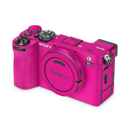 Camera Skin Compatible with Sony Alpha 7CR Camera (2023) - Solid Hot Pink - Premium 3M Vinyl Protective Wrap Decal Cover - Easy to Apply | Crafted in The USA by MightySkins