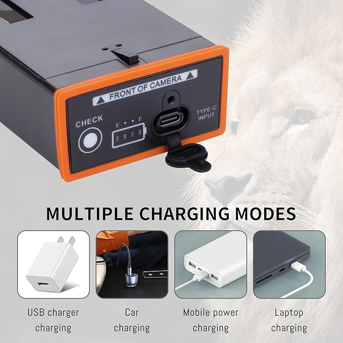 2 Pack Battery Compatible for Moultrie Edge, Edge 2, Edge Pro, Edge 2 Pro Series Cellular Trail Camera, Hunting Cameras Rechargeable Lithium-Ion Battery Pack with Type-C Charging Cable 10.8V 54Wh