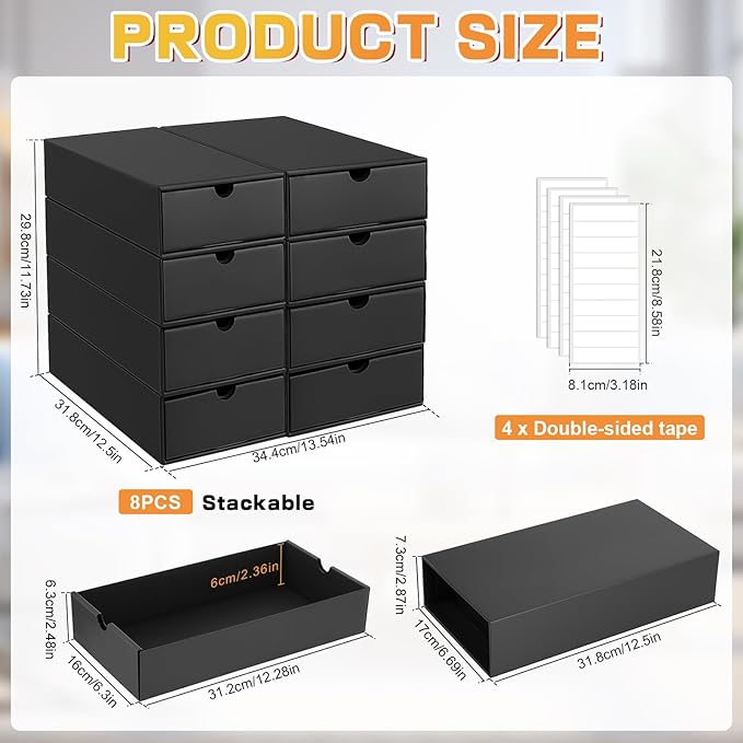 AOBOPLE 8 Pack Photo Storage Box,6" x 11.8" x 2.36" Multipurpose Storage Box to Store Photos,Index Cards,Postcards,Greeting Cards,6" x 6" Paper,Trading Cards,Keepsakes,Craft supplies,Documents