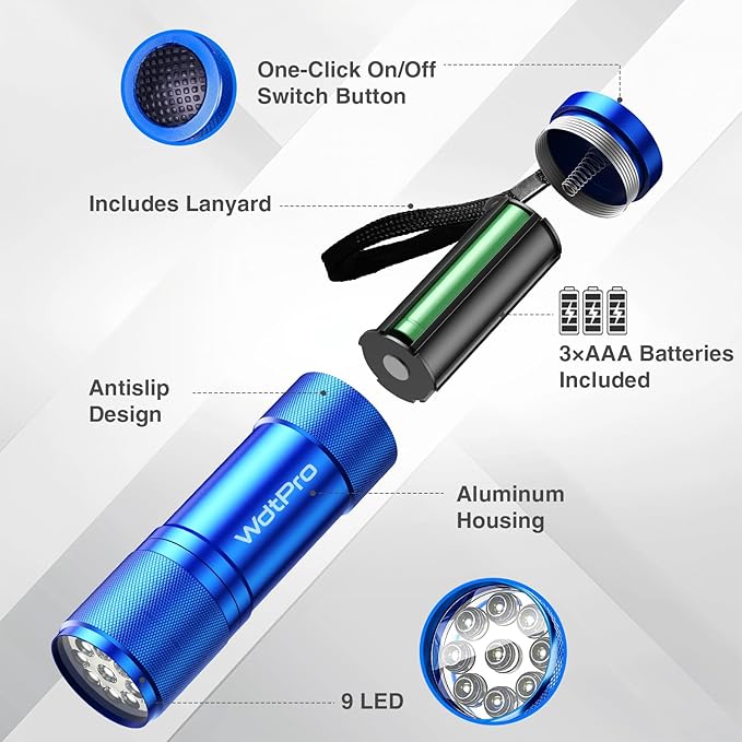 WdtPro LED Mini Flashlights, Super Bright Flashlight with Lanyard, Assorted Colors - Best Tac Torch Light for Kids, Night Reading, Power Outages, Camping(6 Pack)