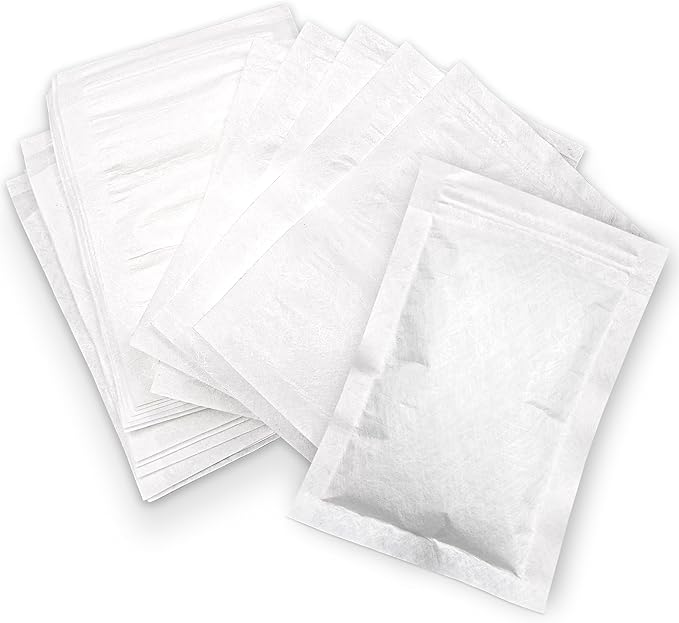 100 Packs Breathable Paper Bags, 6.3 by 8.2 Inch Resealable Nonwoven Ziplock Storage Bags, Sucn for Silica Gel Beads, Desiccant, Jewelry, Samples