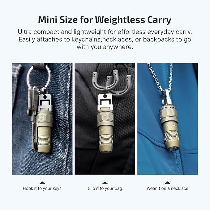 OLIGHT iUltra Rechargeable EDC Flashlight, 80 Lumens Mini LED Keychain Light, Easy take with Pocket or Attach to Keyring, Bag, for Everyday Carry and Emergencies (Olive-Green)