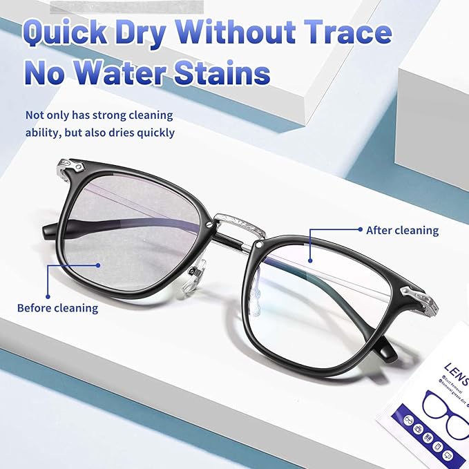Icepac Lens Wipes for Eyeglasses - 220 Pre-Moistened Individual Wrapped Eye Glasses Cleaning Wipes | Glasses Cleaner Safely Cleans Glasses, Sunglasses, Phone Screen, Electronics & Camera Lens