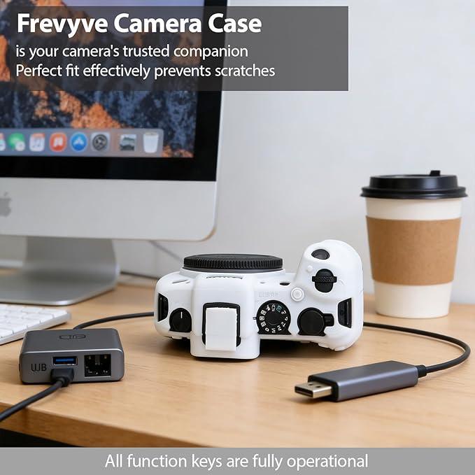 Frevyve Case for Canon EOS RP Body Camera, Skin, Anti-Scratch, Lightweight Sleeve, Soft Silicone Rubber Protective Case Cover for EOS RP Mirrorless Digital Camera Accessories (White)